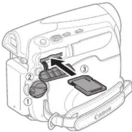 CANON MD130 - Einlegen und Herausnehmen einer Speicherkarte - 3