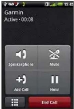 Garmin-Asus A10 - Using in-call options - 1