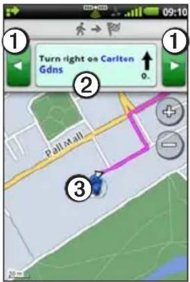 Garmin-Asus A10 - Using the map to navigate in Walking mode - 1