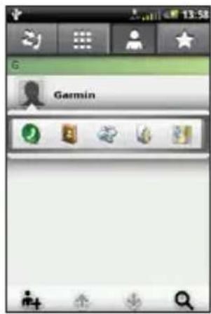 Garmin-Asus A10 - Using the contact shortcut menu - 1