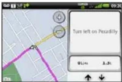 Garmin-Asus A10 - Viewing the next turn - 1