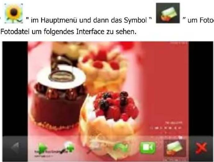 " im Hauptmenü und dann das Symbol " " um Fotodei um folgendes Interface zu sehen.