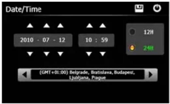 Date/Time 2010 - 07 - 12 10 : 59 12H 24H (GMT+01:00) Belgrade, Bratislava, Budapest, Ljubljana, Prague