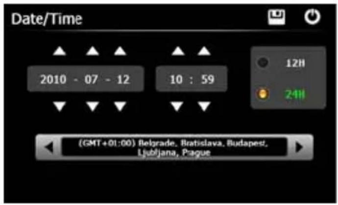 Date/Time 2010 - 07 - 12 10 : 59 12H 24H (GMT+01:00) Belgrade, Bratislava, Budapest, Ljubljana, Prague