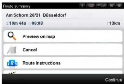 Sygic Aura - Route Menu - 1