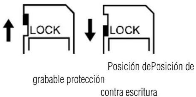 LOCK ↓ LOCK Posición de Posición de grabable protección contra escritura