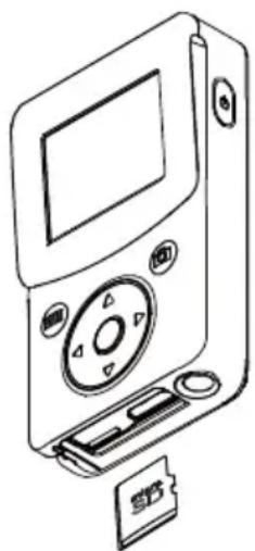 TOSHIBA Camileo CLIP - Inserción y extracción de la micro tarjeta SD (opcional) - 1