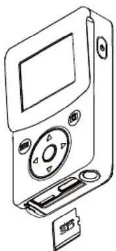 TOSHIBA Camileo CLIP - Inserting and Removing the Micro SD Card (optional) - 1