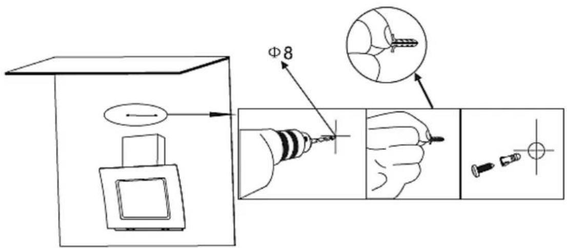 Technical diagram illustrating a mechanical assembly with labeled components and magnified views of the tool path.