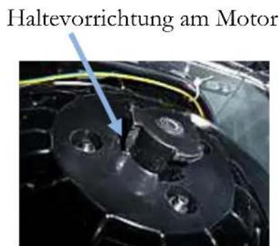 Haltevorrichtung am Motor