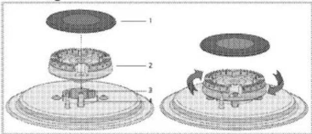BEKO HIGG641C3SX - Assembling the burner parts - 1