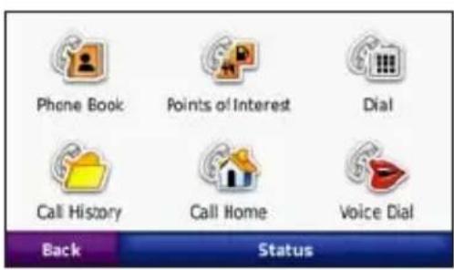 GARMIN nüvi 265 - Phone Menu - 1