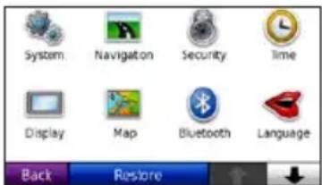 GARMIN nüvi 880 - Touch Tools > Settings. - 1