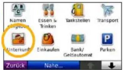 Namen Eingebur Essen & Trinken Taakstellen Transport Unterkunft Einkauden Bank/ Gebautomat Parken Zurück Nahe...