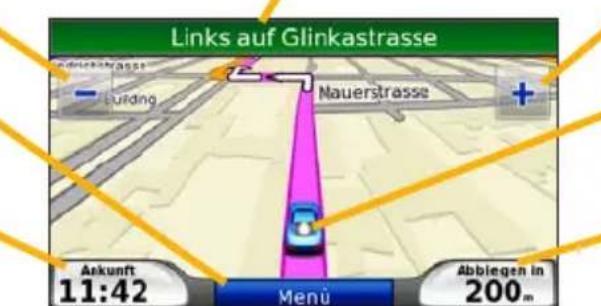 Links auf Glinkastrasse Burdung Nauerstrasse Ankunft 11:42 Menü Abbiegen in 200m