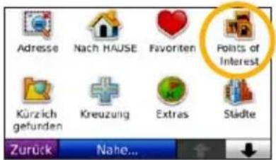 Adresse Nach HAUSE Favorites Points of Interest Kürzich gefunden Kreuzung Extras Städte Zurück Nahe...