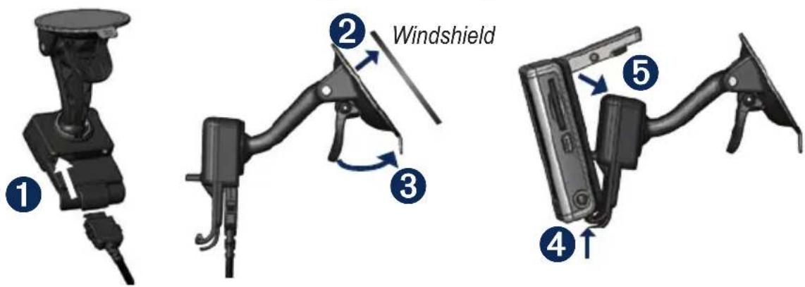 GARMIN nüvi 600 - Mounting the nüvi on Your Windshield - 1
