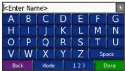 GARMIN nüvi 600 - Using the On-Screen Keyboard - 1