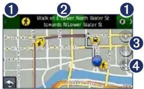 GARMIN nüvi 1260 - Using the Pedestrian Map Page - 1