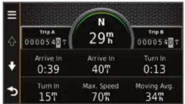 GARMIN nüvi 3508 - Viewing the Trip Information Page - 1