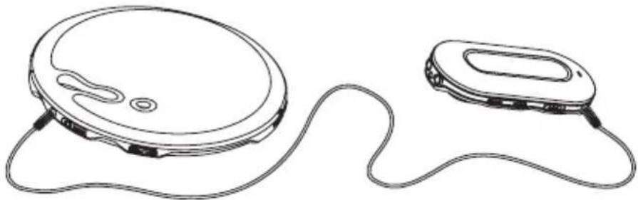 Line drawing of two electronic devices with cables, no text or symbols present