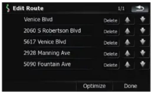 Edit Route Venice Blvd 2060 S Robertson Blvd 5617 Venice Blvd 2928 Manning Ave 5090 Fountain Ave Delete Delete Delete Delete Optimize Done