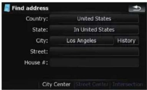 Find address Country: United States State: In United States City: Los Angeles History Street: House #: City Center | Street Center | Intersection