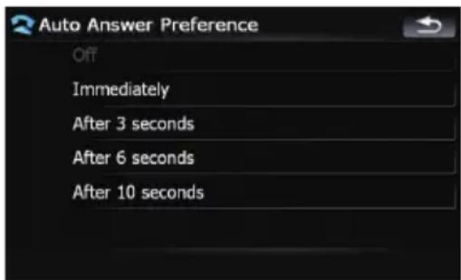 Auto Answer Preference Off Immediately After 3 seconds After 6 seconds After 10 seconds