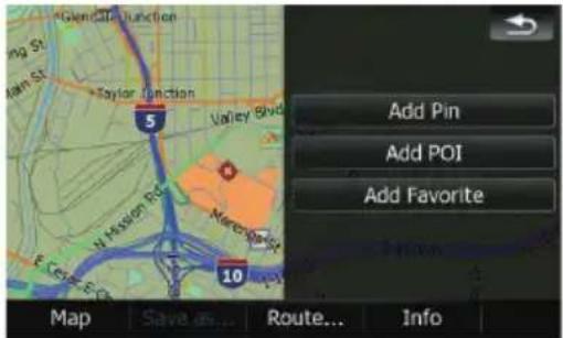 Add Pin Add POI Add Favorite Map Save as... Route... Info