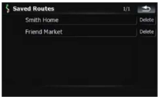 Saved Routes 1/1 Smith Home Delete Friend Market Delete