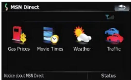 MSN Direct Gas Prices Movie Times Weather Traffic Notice about MSN Direct Status