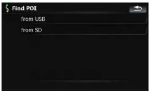 Find POI from USB from SD