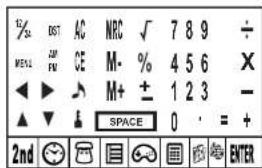 S DST AC NRC 7 8 9 ÷ WELL 200 CE M- % 4 5 6 X ▲ ▲ M+ ± 1 2 3 - ▲ ▼ SPACE 0 = + 2nd