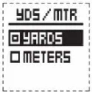 YDS/MTR © YARDS □ METERS