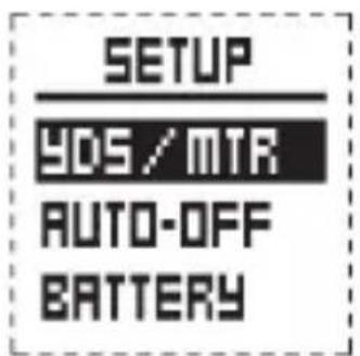 SETUP YDS/MTR AUTO-OFF BATTERY