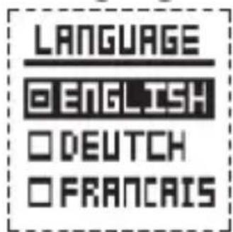 LANGUAGE ©ENGLISH □DEUTCH □FRANÇAIS