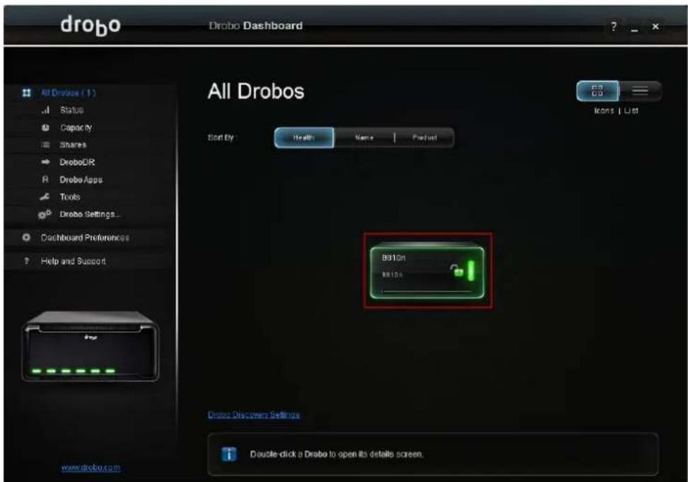 Drobo B810n - Shares and Users - 1