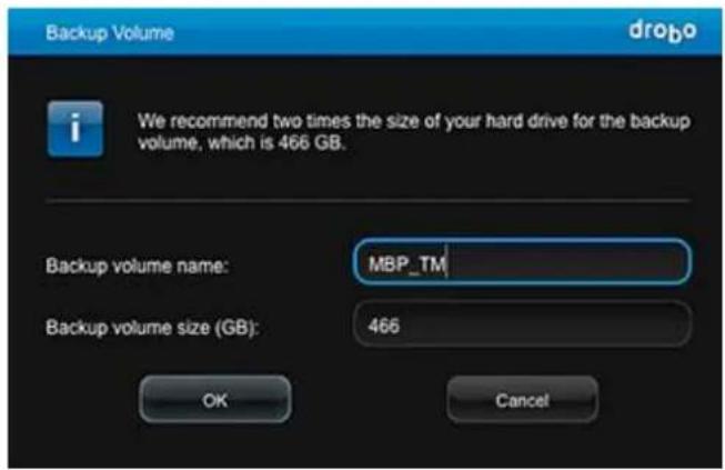 Drobo B810n - Creating a backup volume - 3
