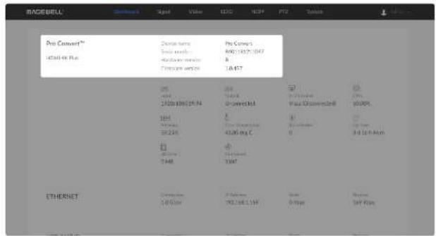Magewell Pro Convert SDI TX - Dashboard - 1