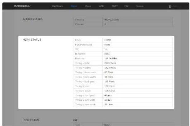 Magewell Pro Convert SDI TX - Checking AUDIO STATUS - 1