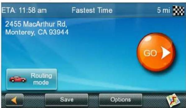 ETA: 11:58 am Fastest Time 5 mi 2455 MacArthur Rd, Monterey, CA 93944 GO Routing mode Save Options