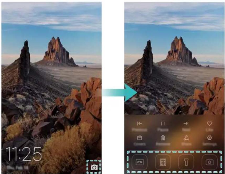 HUAWEI Honor 6X - Opening applications from the lock screen - 1