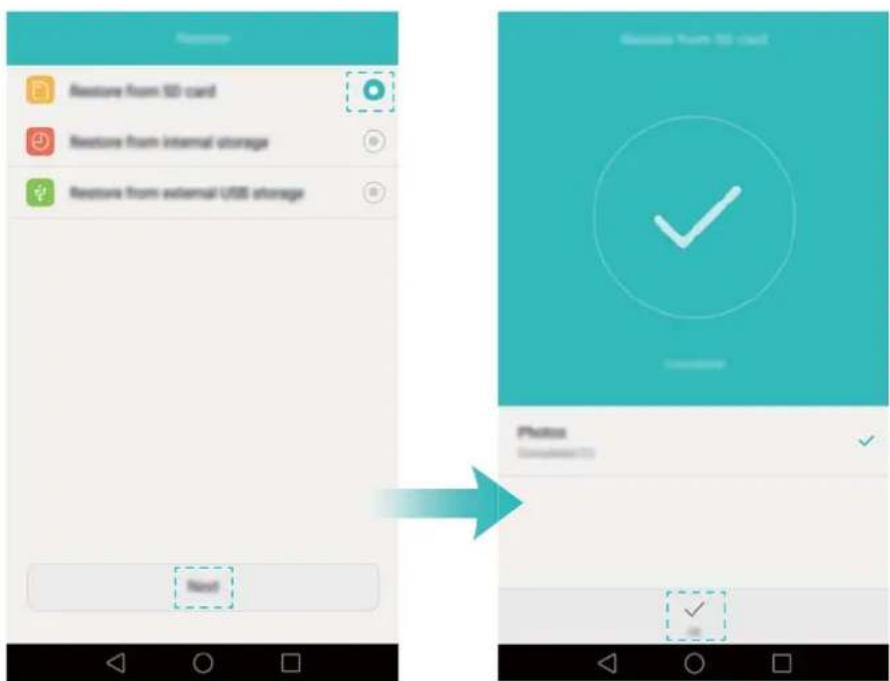 Restore from 10D card Restore from internal storage Restore from external USB storage Next Restore from 10D card Photo