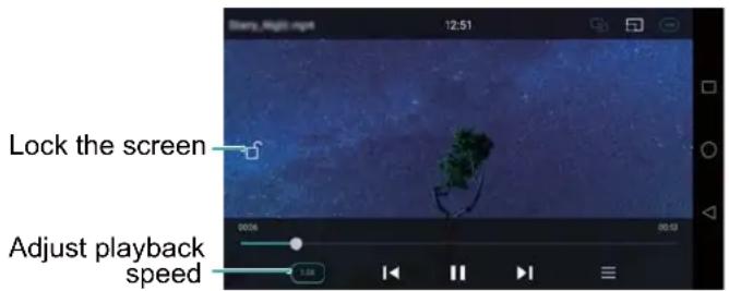 Lock the screen Adjust playback speed
