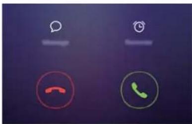 Two smartphone status icons showing chat and phone call signals with red and green speech bubbles