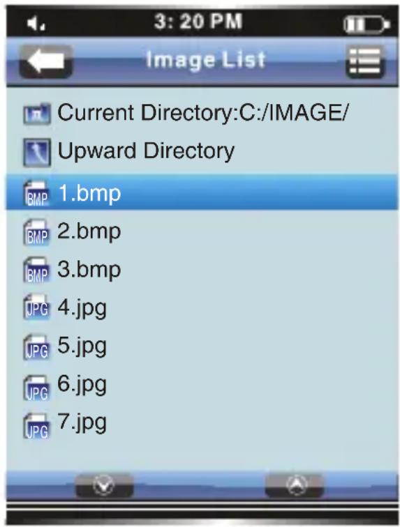 3: 20 PM Image List Current Directory:C:/IMAGE/ Upward Directory 1.bmp 2.bmp 3.bmp 4.jpg 5.jpg 6.jpg 7.jpg