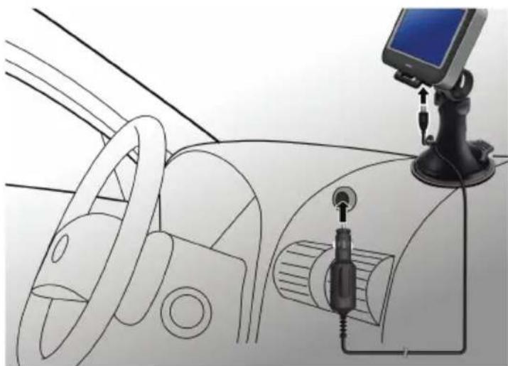 MIO DigiWalker C230 - Connecting the Car Charger - 1