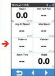 Speed 0.0 Avg. Ad. Speed -- Distance -- Active Time -- Diet Next Turn -- Max Speed -- Colorize -- Grade 0.0
