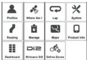 Profiles Where Am I Lap System Routing Manage Maps Product Info Dashboard Di2 Shimero Di2 Define Zones