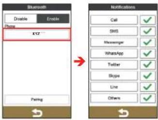 Microsoft Disable Enable Phone KYZ Paring Notifications Call ✓ SMS ✓ Messenger ✓ ✓ WhatsApp ✓ ✓ Twitter ✓ ✓ Skype ✓ ✓ Line ✓ ✓ Others ✓ ✓